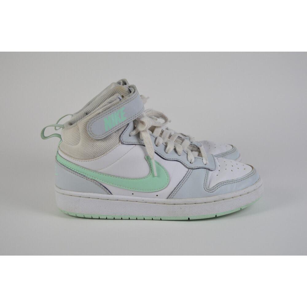 Nike Court Borough Mid 2 Sneakers Pure Platinum/Mint‎ Youth Size 5 Pre-Owned